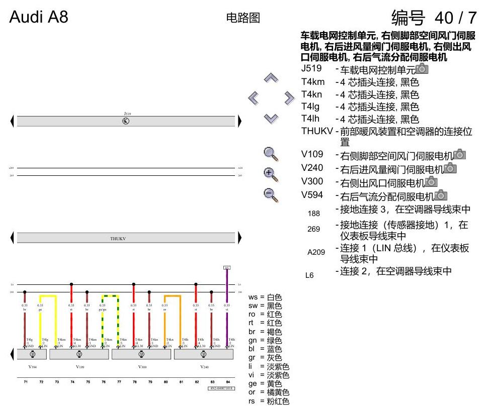 奥迪A8 D5 电路图 空调器 , (9AU),(KK2) 电路图