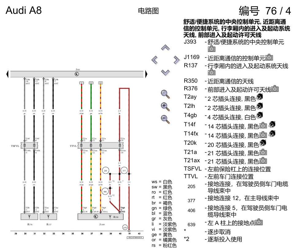 奥迪A8 D5 电路图 进入及起动许可 , (2F1) 电路图
