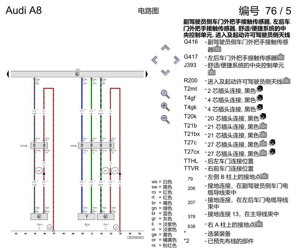 奥迪A8 D5 电路图 进入及起动许可 , (2F1) 电路图