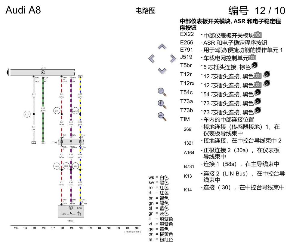 奥迪A8 D5 电路图 防抱死制动系统(ABS) 电路图