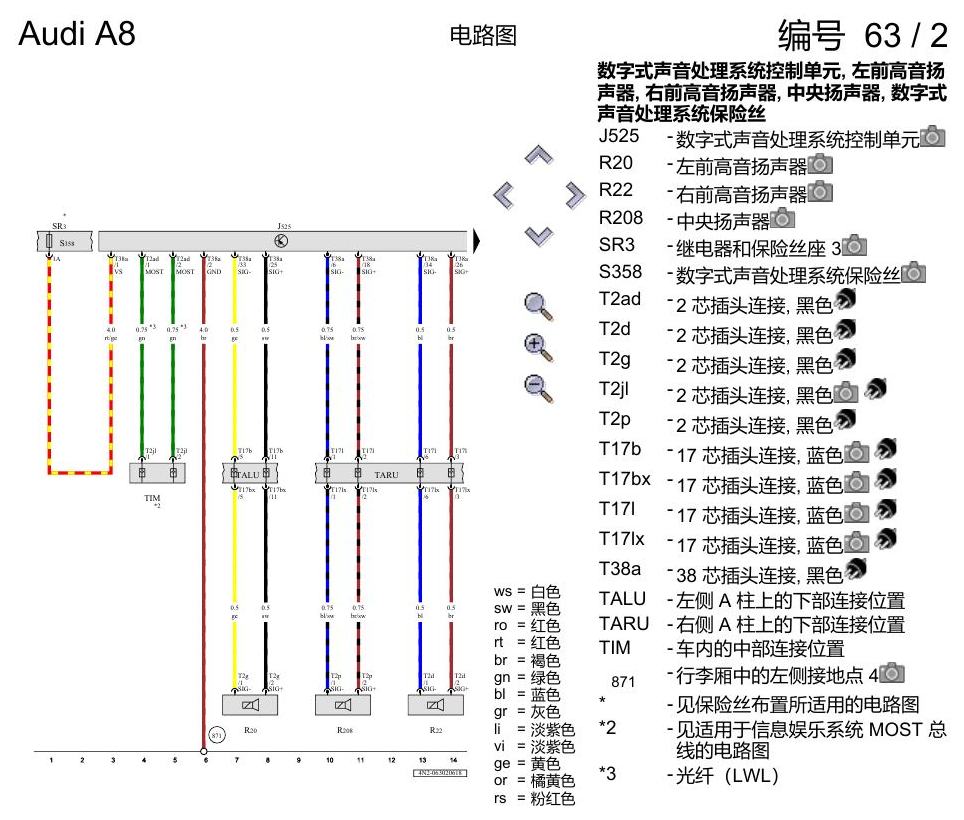 奥迪A8 D5 电路图 音响系统 , (9VD),(EP1) 电路图