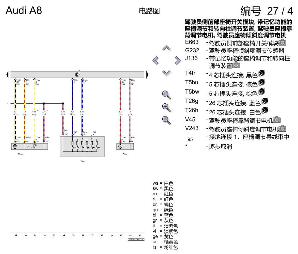 奥迪A8 D5 电路图 驾驶员和副驾驶员座椅调整功能 , (Q1A),(3PN) 电路图