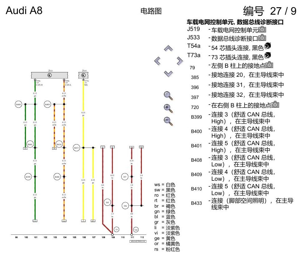 奥迪A8 D5 电路图 驾驶员和副驾驶员座椅调整功能 , (Q1A),(3PN) 电路图