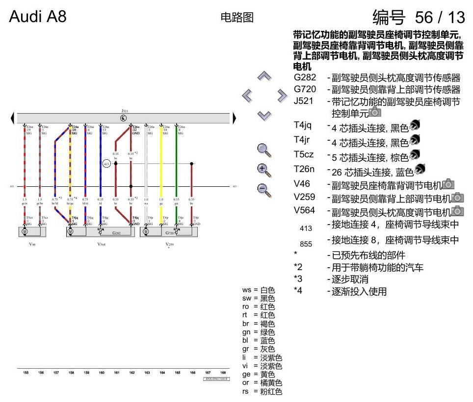 奥迪A8 D5 电路图 驾驶员和副驾驶员座椅调整功能 , (Q2X) 电路图