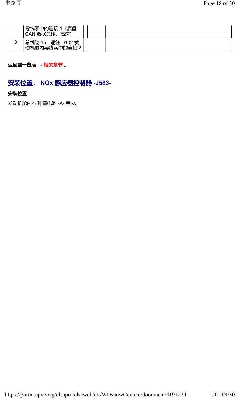 奥迪Q2L 安装位置:汽车前部的控制器 电路图