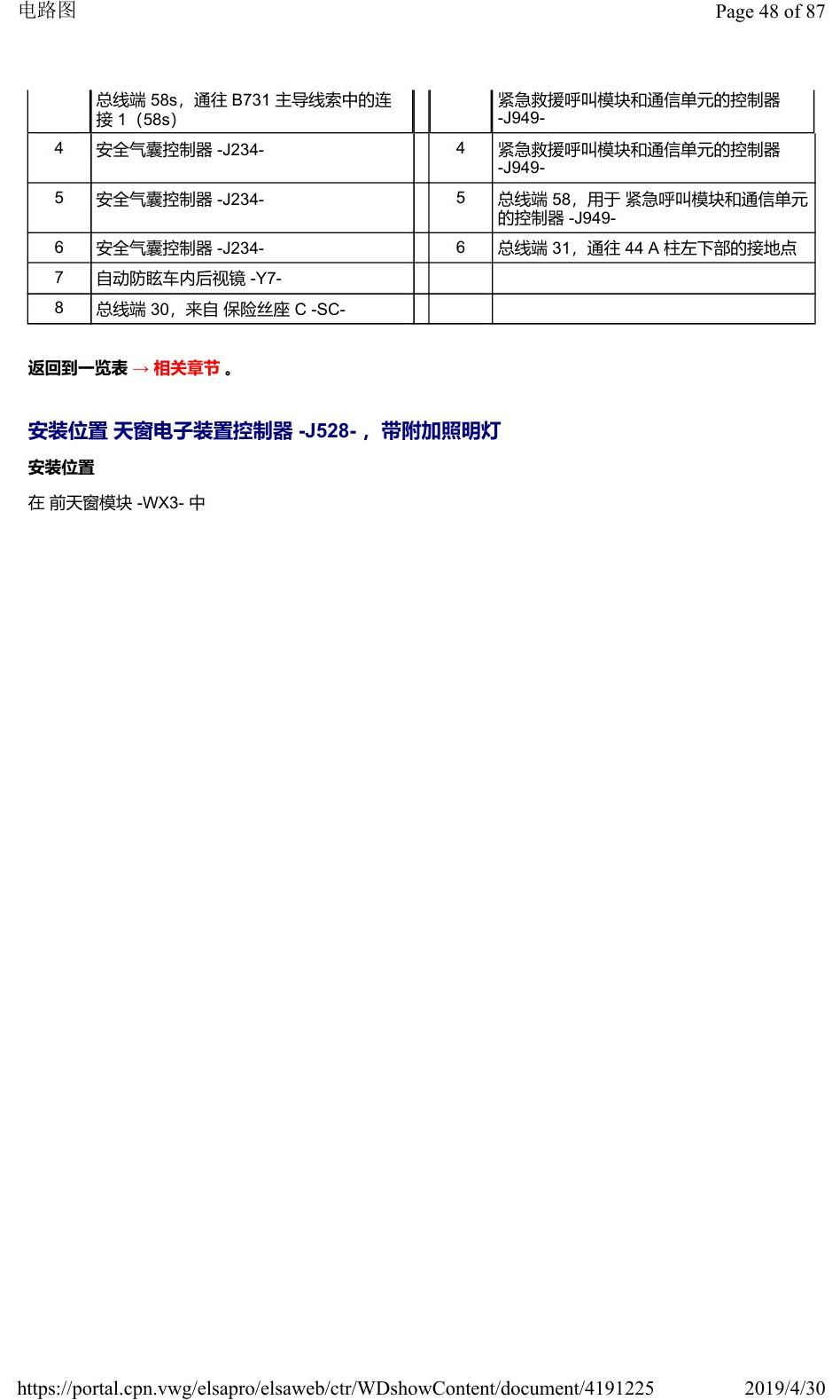 奥迪Q2L 安装位置:车辆中部的控制器 电路图
