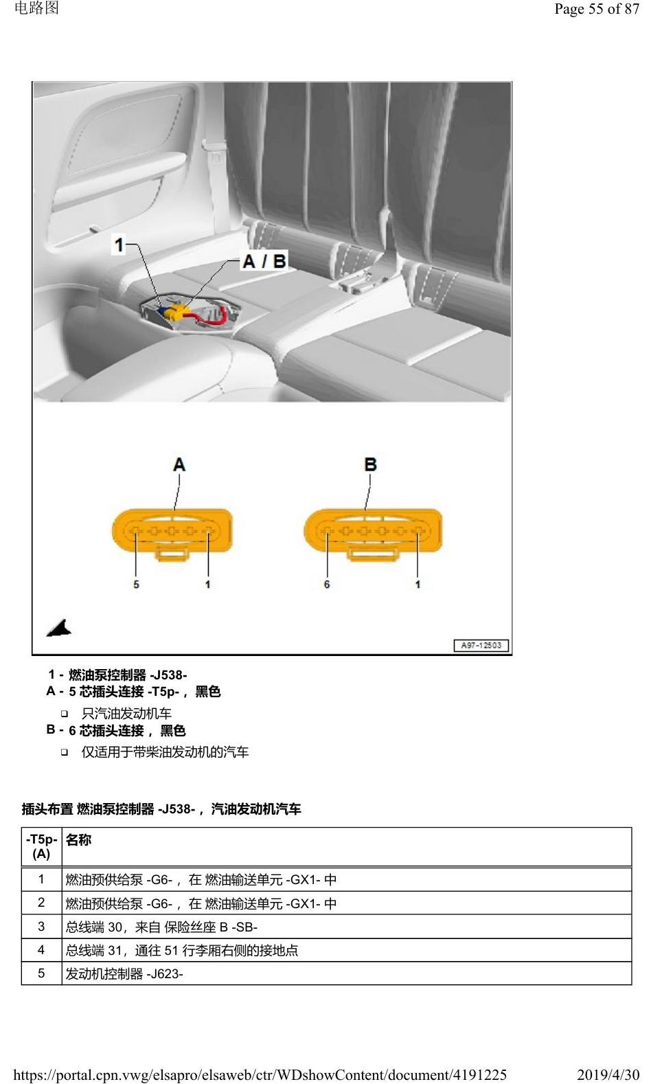 奥迪Q2L 安装位置:车辆中部的控制器 电路图
