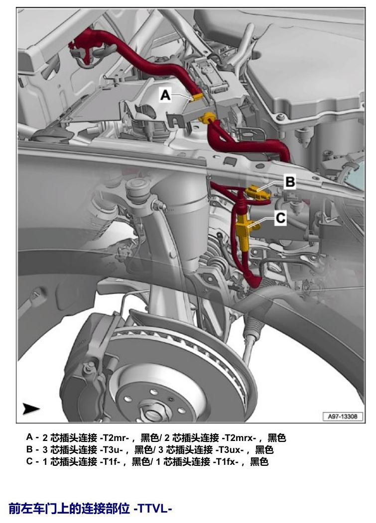 奥迪Q5L 安装位置 连接部位 电路图