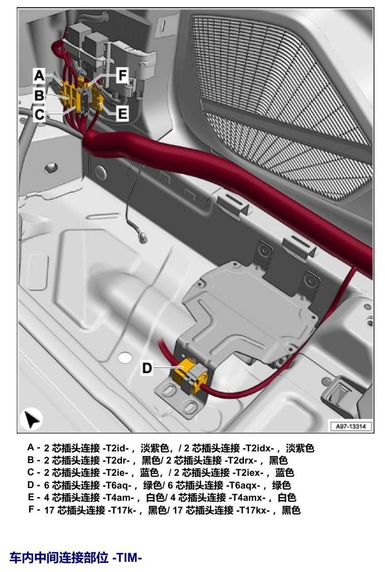 奥迪Q5L 安装位置 连接部位 电路图