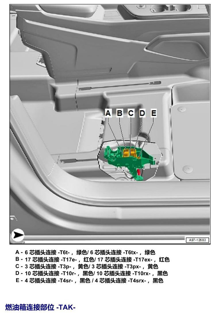 奥迪Q5L 安装位置 连接部位 电路图
