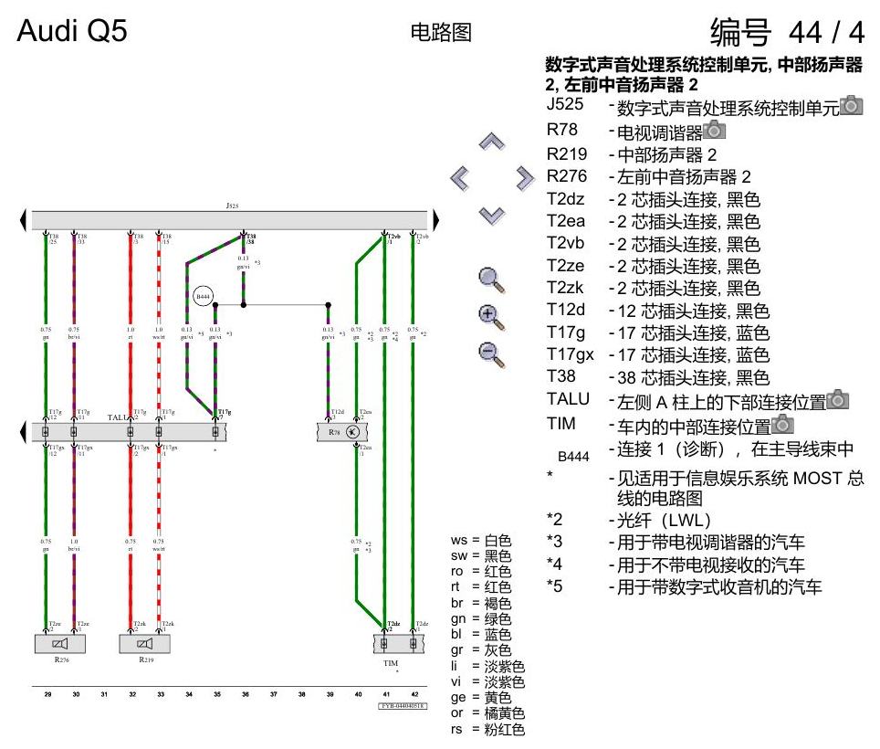 奥迪Q5L 电路图 Bang & Olufsen 音响系统 , (9VS) 电路图