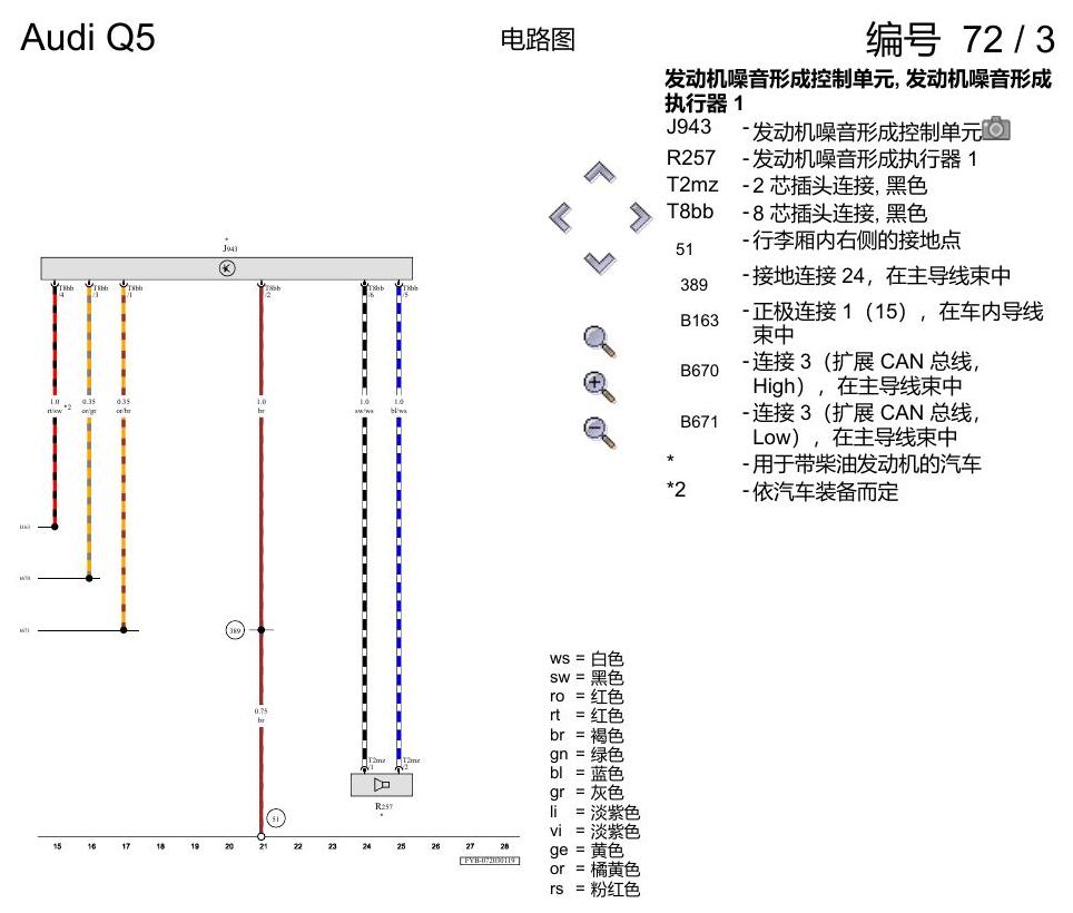 奥迪Q5L 电路图 发动机噪音形成 , (FN0) 电路图