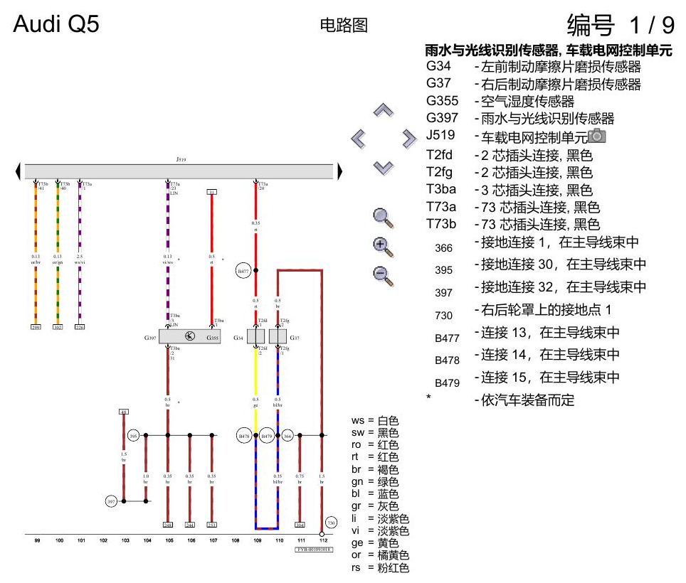 奥迪Q5L 电路图 基本装备 电路图