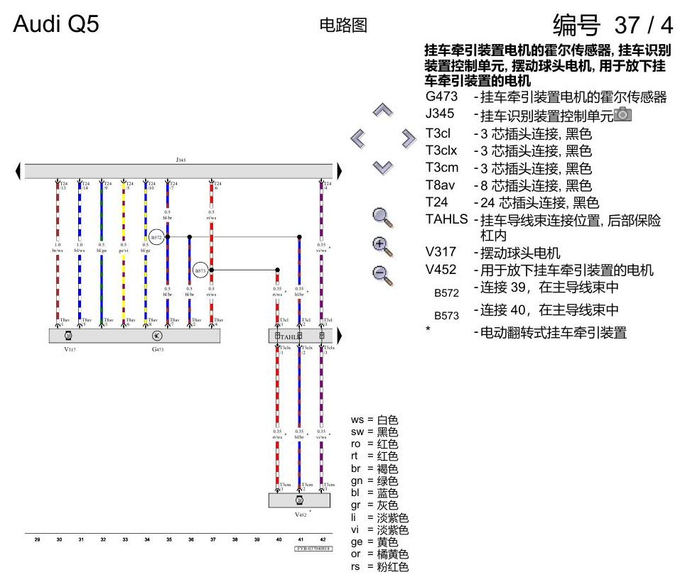 奥迪Q5L 电路图 带挂车行驶 , (1D4) 电路图
