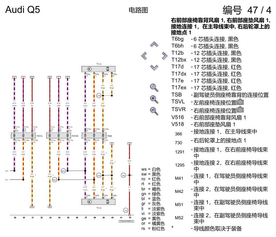 奥迪Q5L 电路图 座椅通风 , (4D3) 电路图