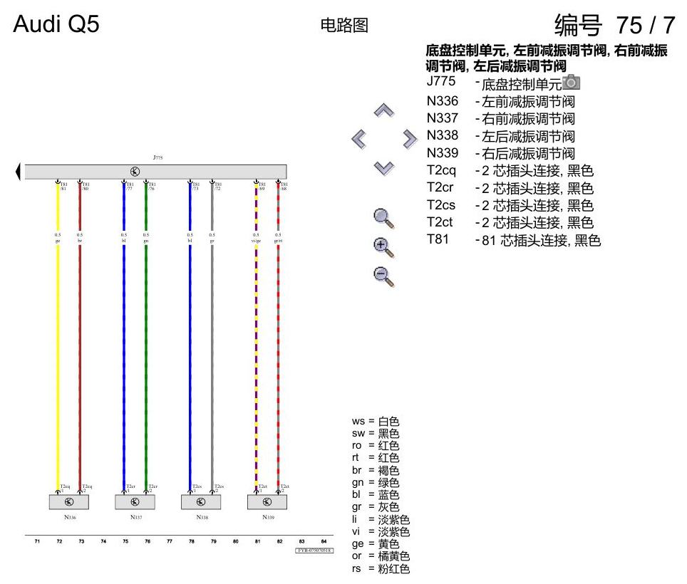 奥迪Q5L 电路图 水平高度调节系统 , (1BK),(2MB) 电路图