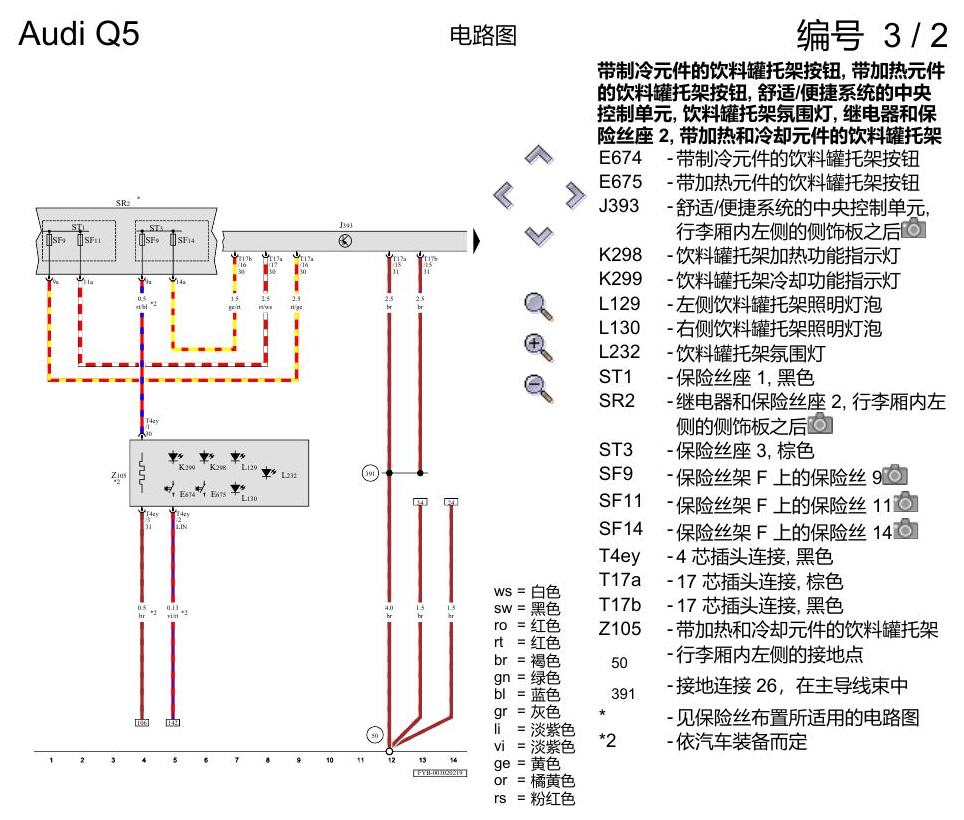 奥迪Q5L 电路图 舒适便捷系统 , (L0L) 电路图