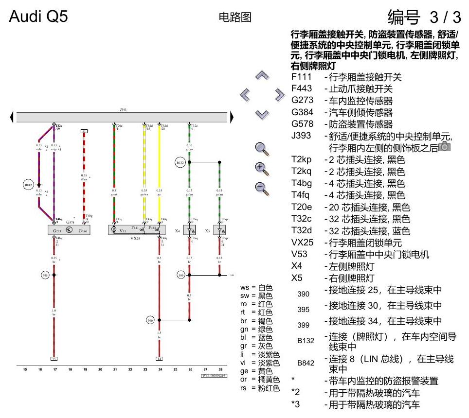 奥迪Q5L 电路图 舒适便捷系统 , (L0L) 电路图