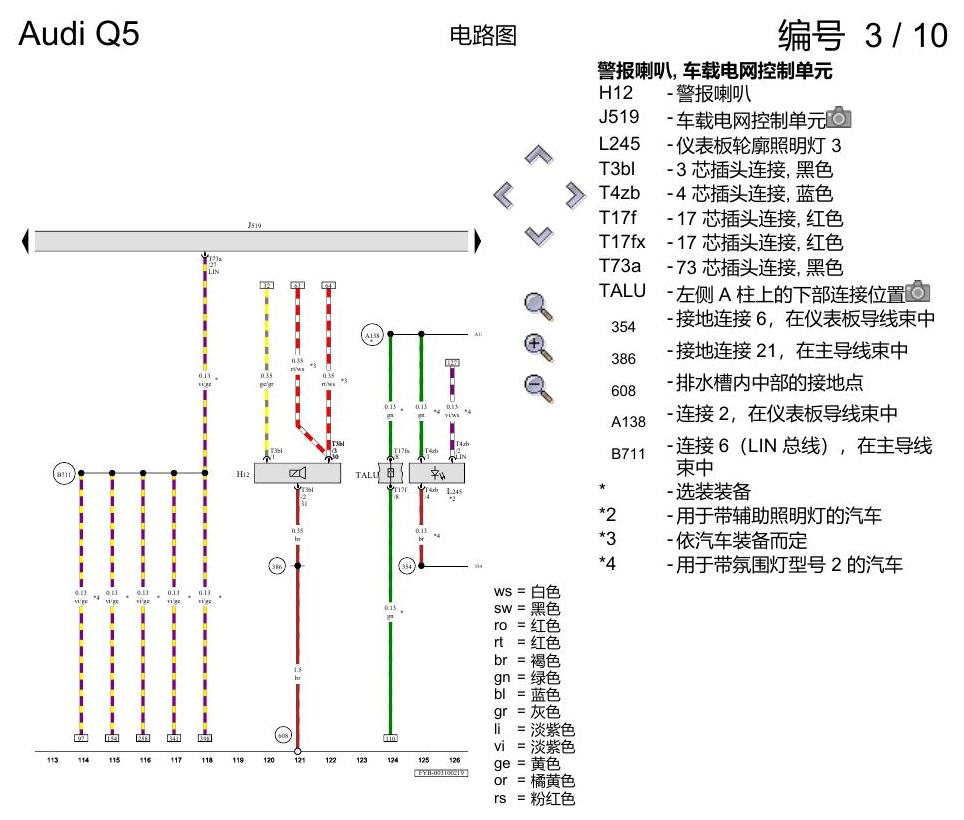 奥迪Q5L 电路图 舒适便捷系统 , (L0L) 电路图