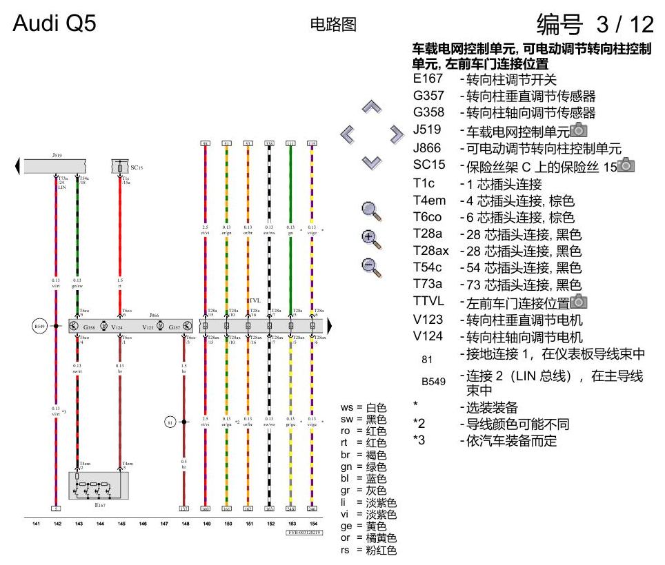 奥迪Q5L 电路图 舒适便捷系统 , (L0L) 电路图
