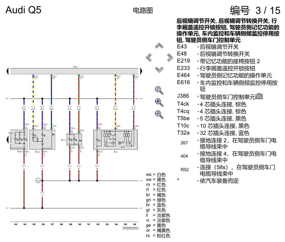 奥迪Q5L 电路图 舒适便捷系统 , (L0L) 电路图
