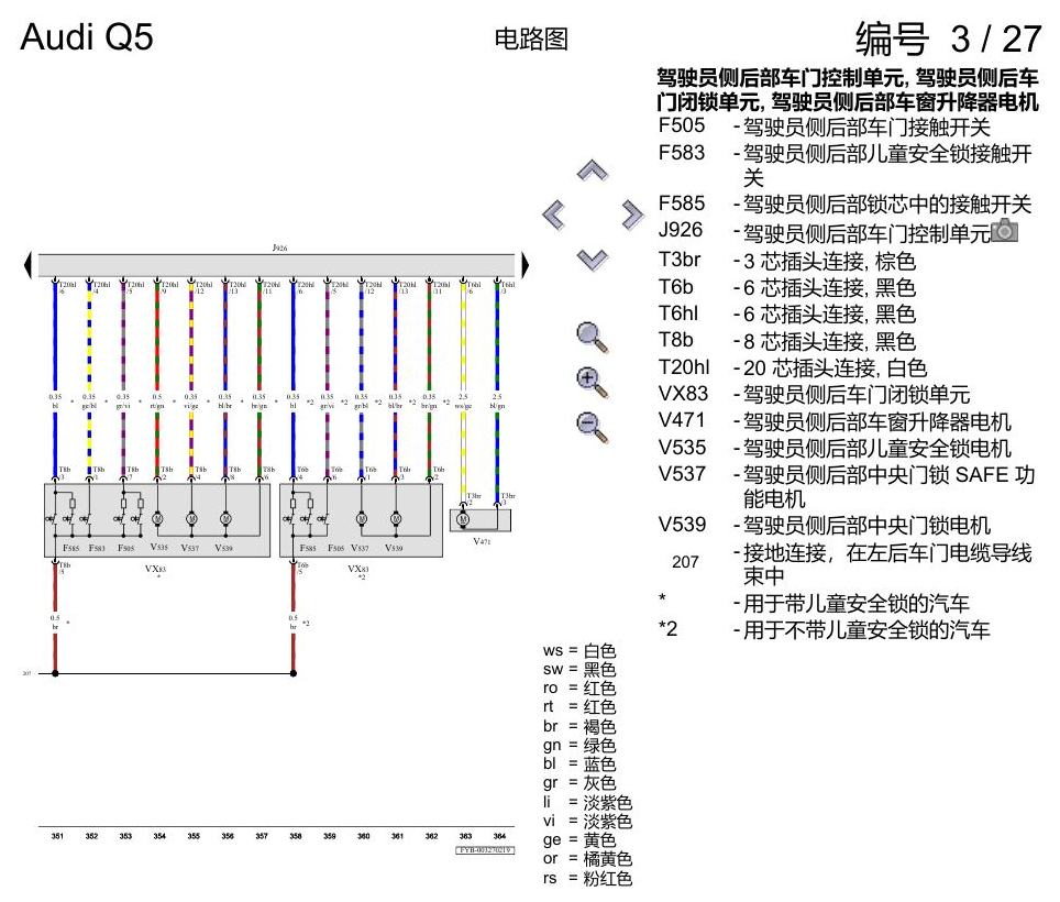 奥迪Q5L 电路图 舒适便捷系统 , (L0L) 电路图