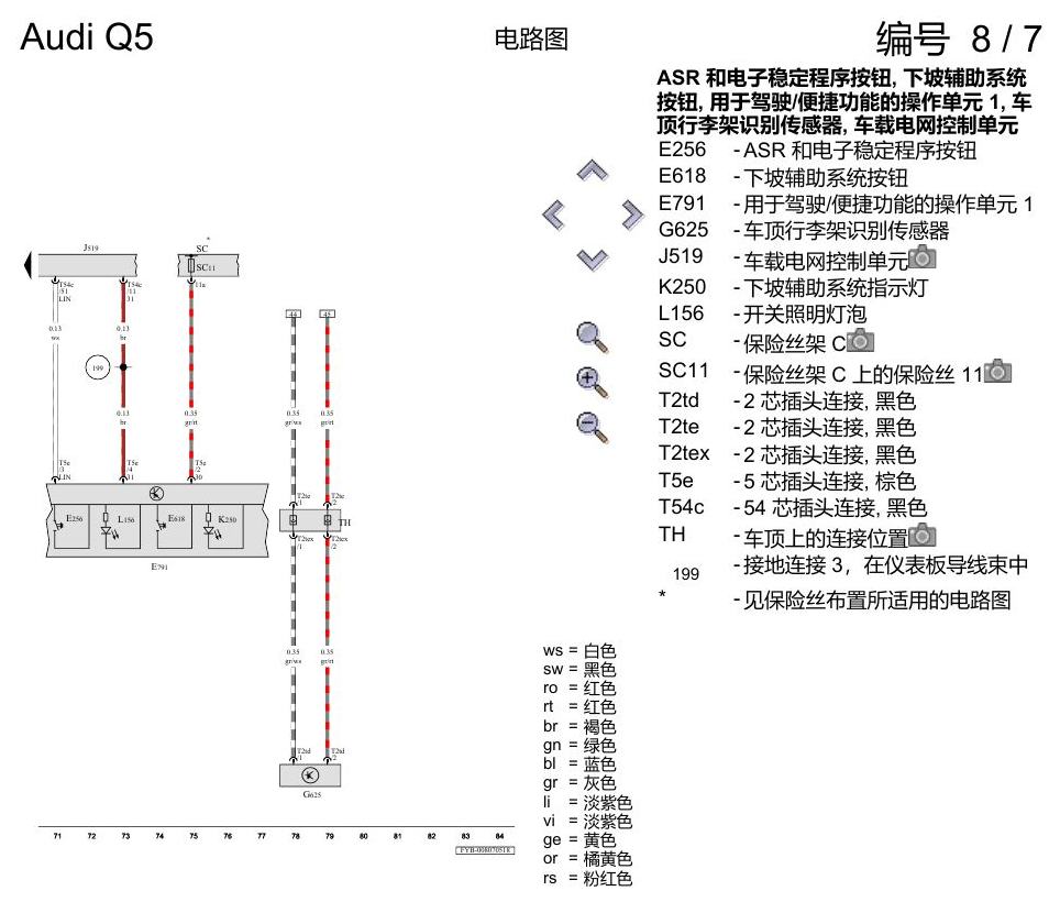 奥迪Q5L 电路图 防抱死制动系统(ABS) 电路图
