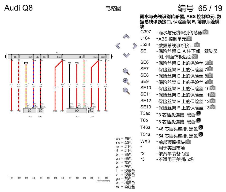 奥迪Q8 电路图 保险丝配置, (L0L), 自 2018 年 6 月起 电路图