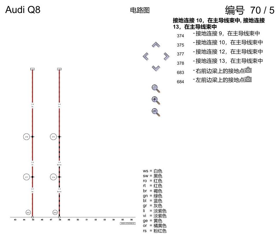 奥迪Q8 电路图 座椅通风, (4D3),(4D8), 自 2018 年 6 月起 电路图