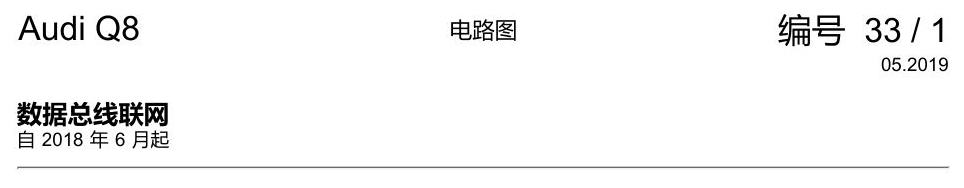 奥迪Q8 电路图 数据总线联网, 自 2018 年 6 月起 电路图