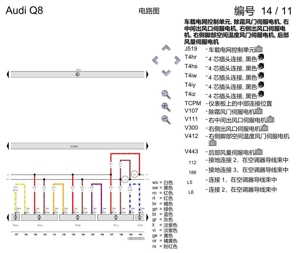 奥迪Q8 电路图 空调器, (9AQ), 自 2018 年 6 月起 电路图