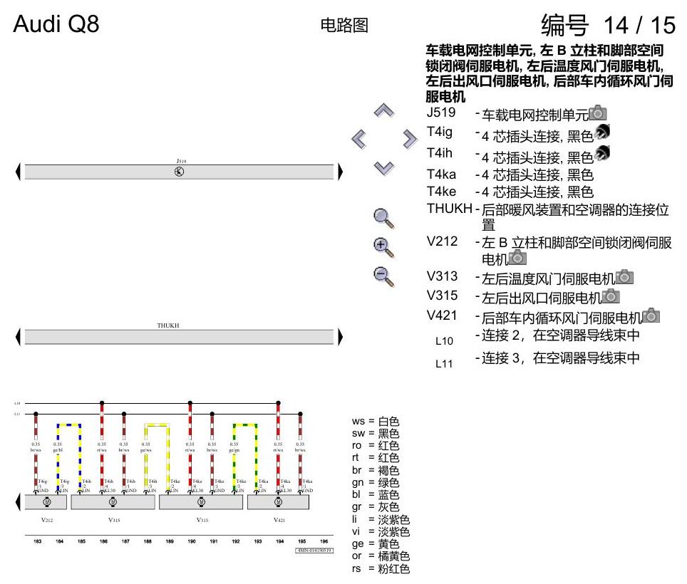 奥迪Q8 电路图 空调器, (9AQ), 自 2018 年 6 月起 电路图