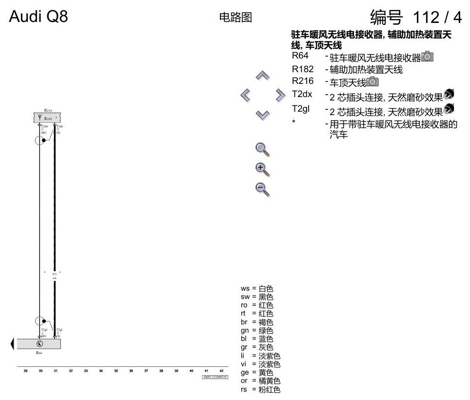 奥迪Q8 电路图 驻车暖风, (9M1),(9M5),(9M9), 自 2019 年 4 月起 电路图