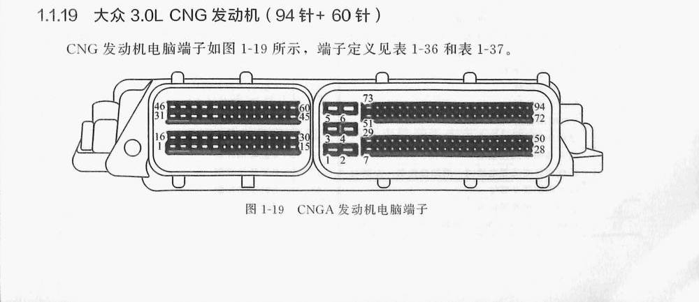 大众 3.0L CNG发动机(94针+60针)端子