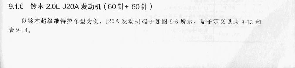 铃木2.0L J20A 发动机(60针+60针)端子
