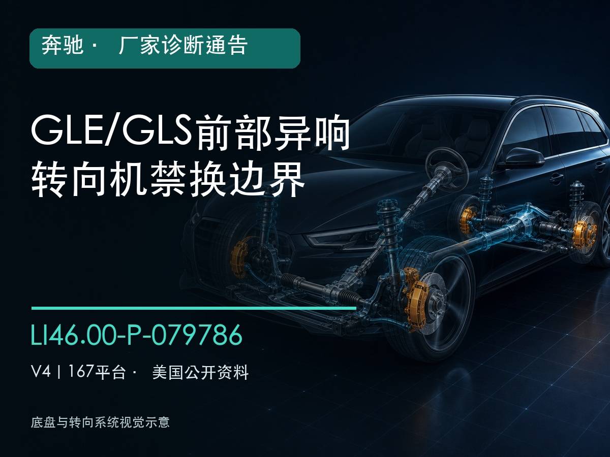 奔驰GLE GLS LI46.00-P-079786前部异响与转向机禁换边界示意图