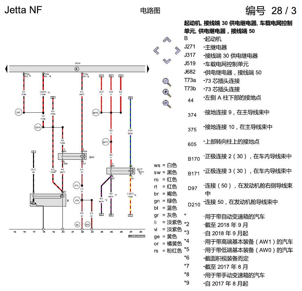 一汽大众17捷达1.5 1.5 升汽油发动机 , DCFA 电路图