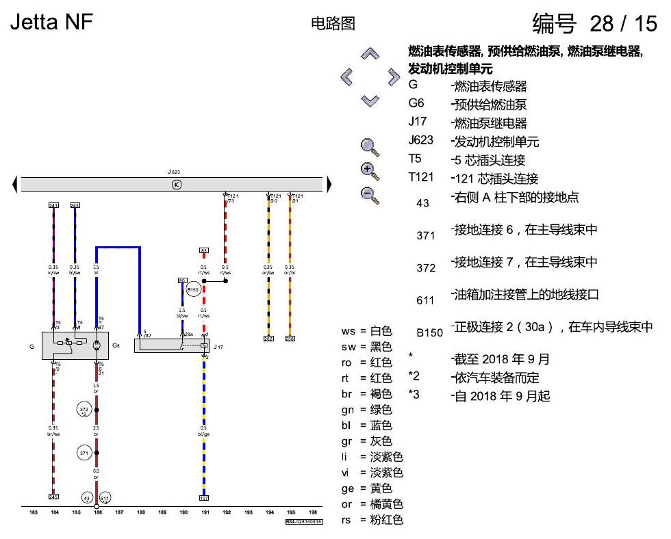 一汽大众17捷达1.5 1.5 升汽油发动机 , DCFA 电路图
