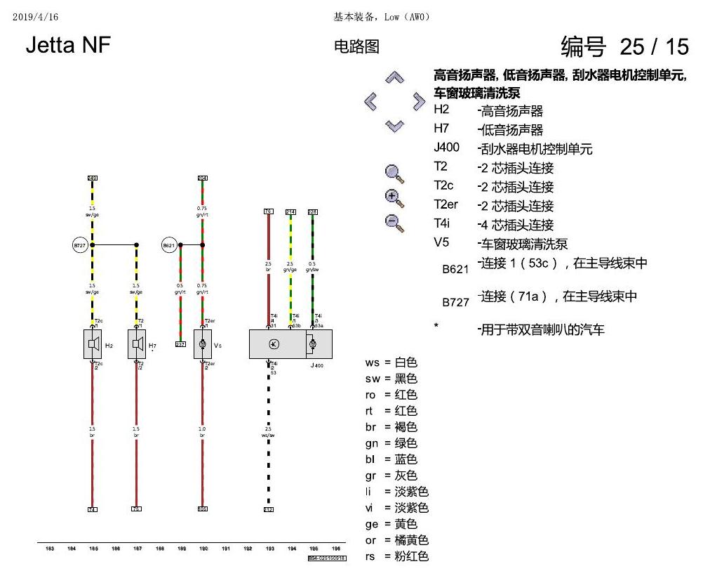 一汽大众17捷达1.5 基本装备,Low 电路图