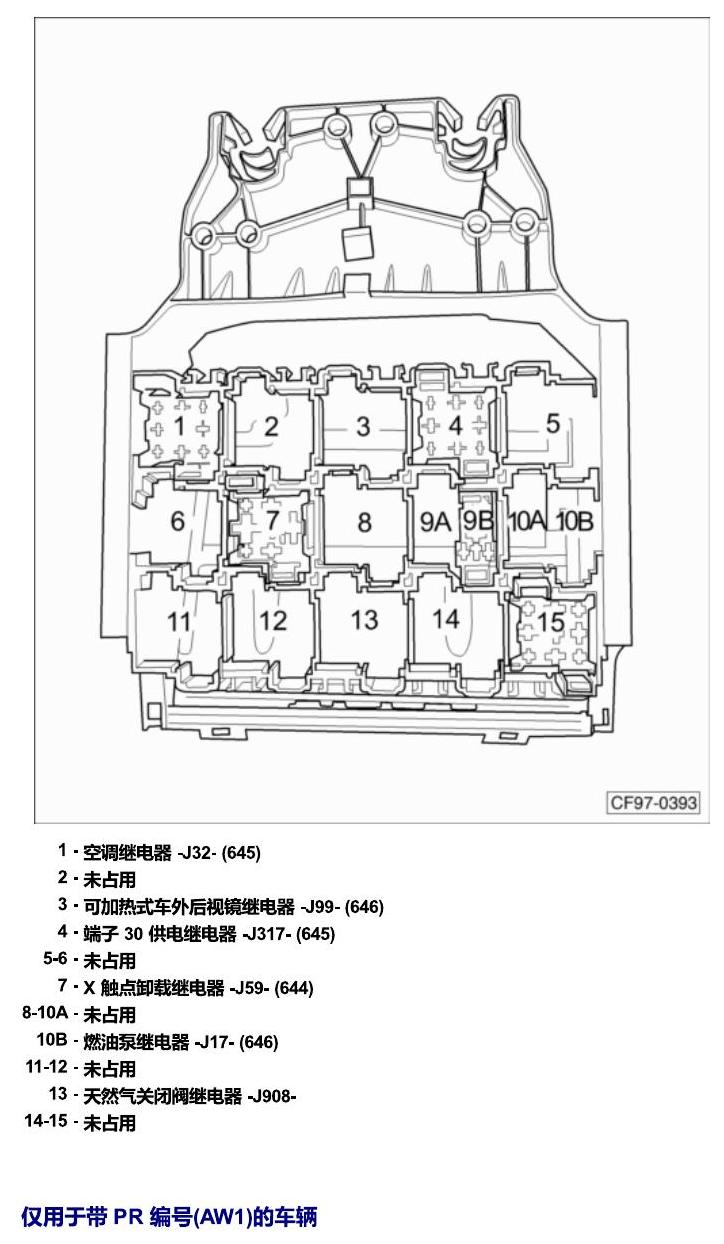 一汽大众17捷达1.5 安装位置 继电器 电路图