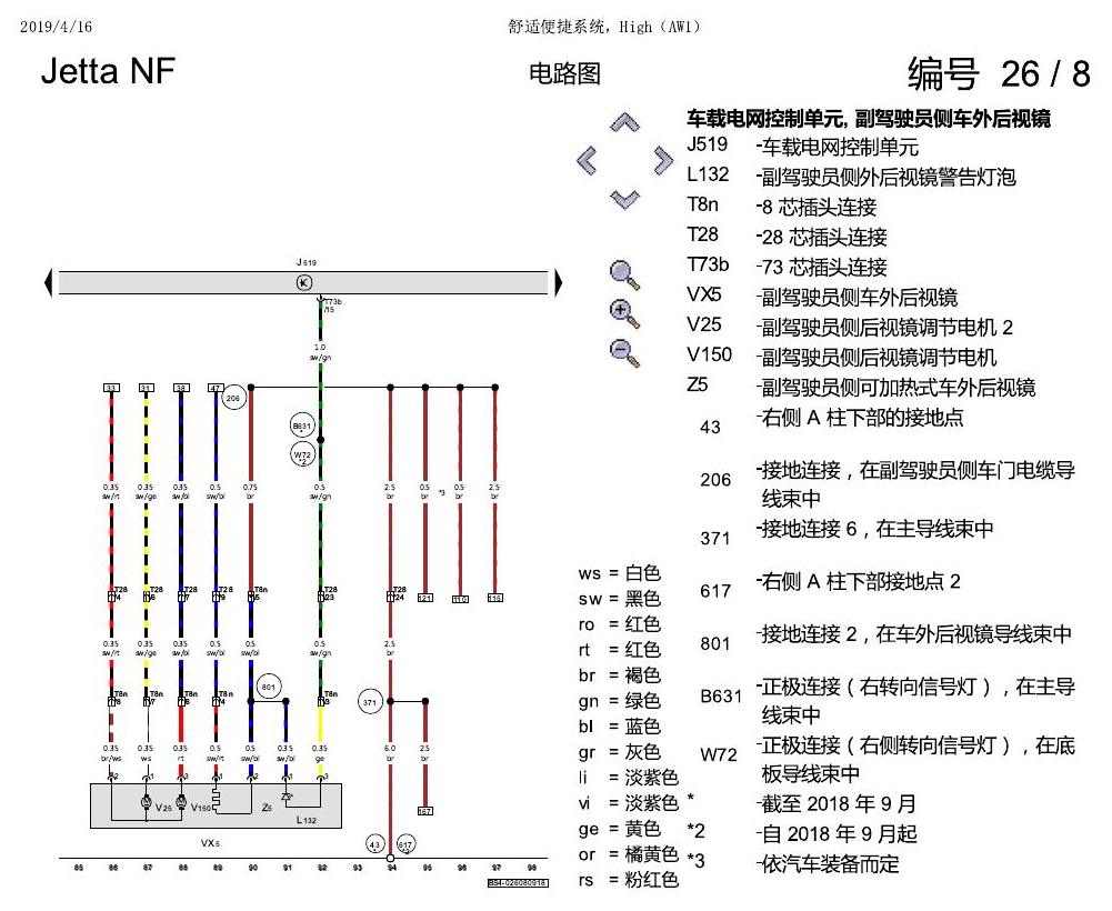 一汽大众17捷达1.5 舒适便捷系统 电路图