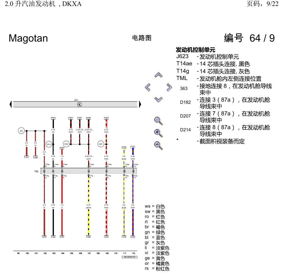 一汽大众2020 迈腾B8 电路图 2.0 升汽油发动机 , DKXA 电路图