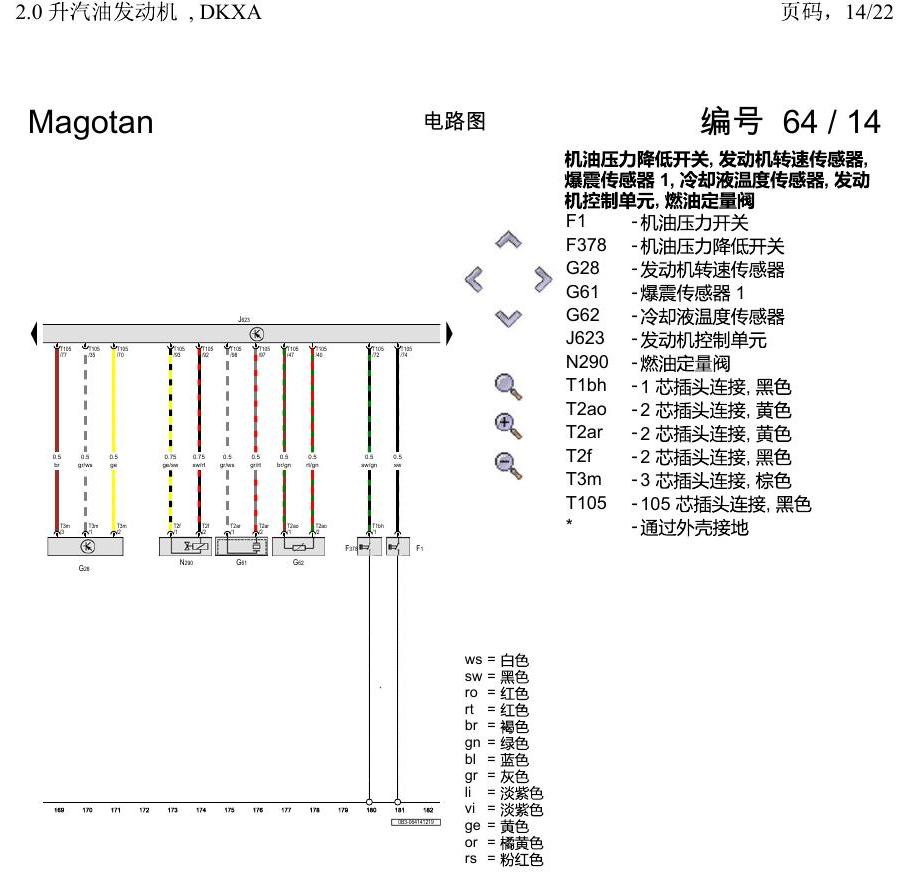 一汽大众2020 迈腾B8 电路图 2.0 升汽油发动机 , DKXA 电路图