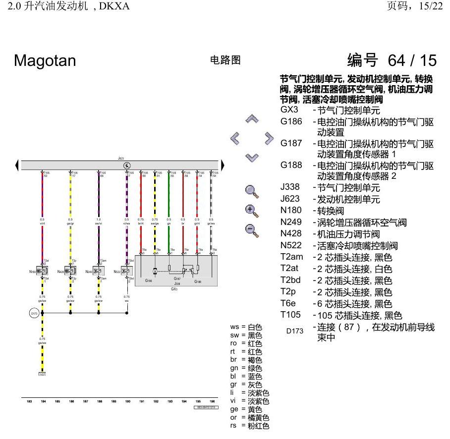 一汽大众2020 迈腾B8 电路图 2.0 升汽油发动机 , DKXA 电路图