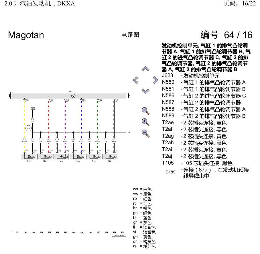 一汽大众2020 迈腾B8 电路图 2.0 升汽油发动机 , DKXA 电路图