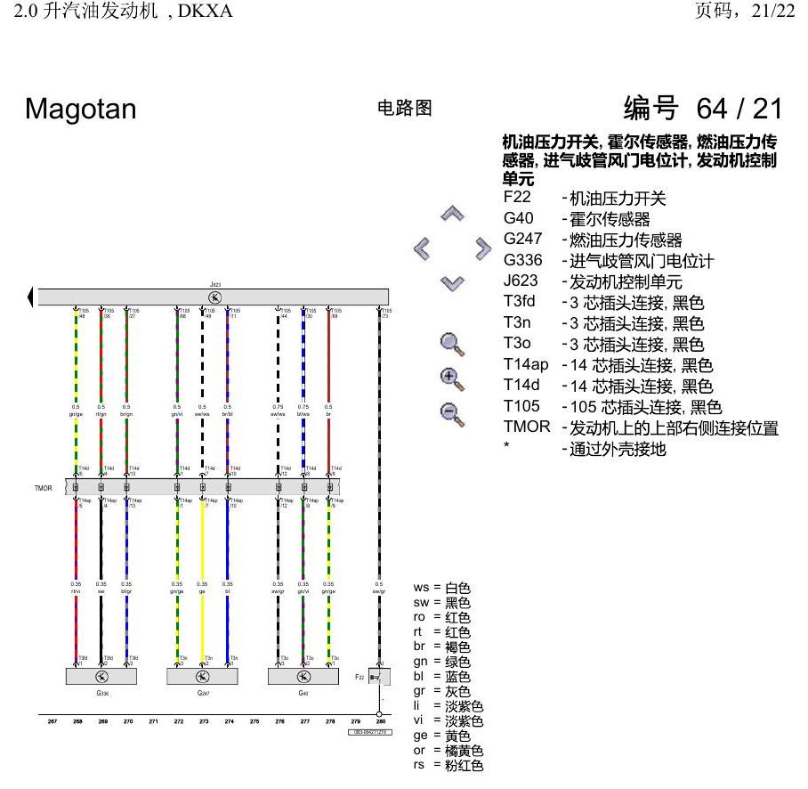 一汽大众2020 迈腾B8 电路图 2.0 升汽油发动机 , DKXA 电路图