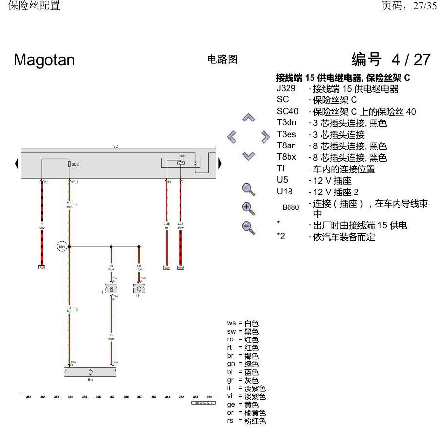 一汽大众2020 迈腾B8 电路图 保险丝配置 电路图