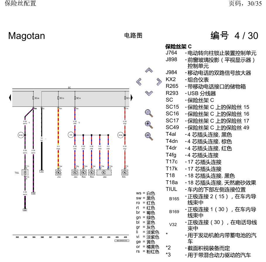 一汽大众2020 迈腾B8 电路图 保险丝配置 电路图