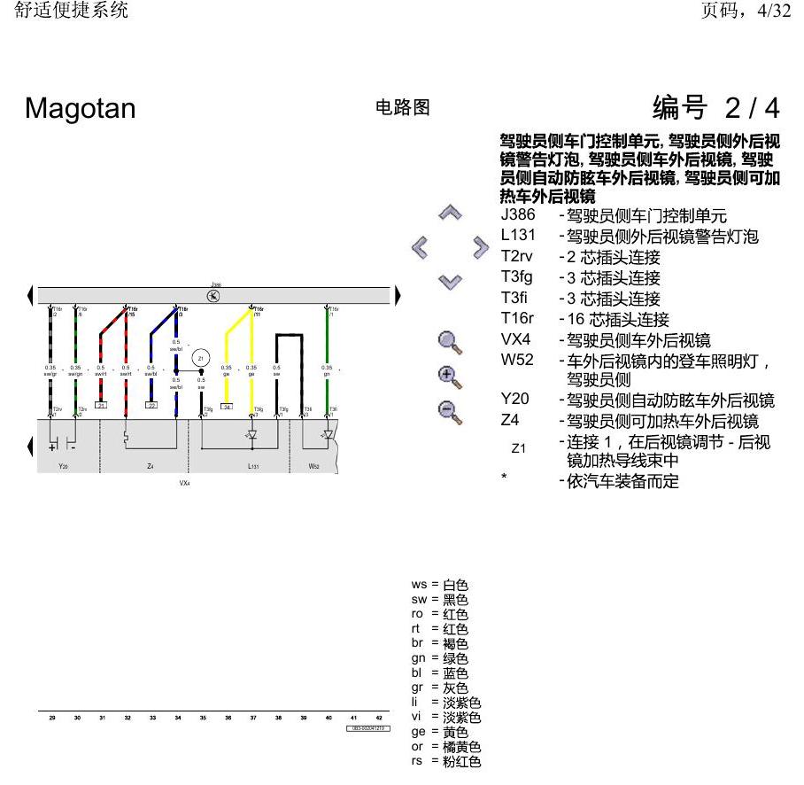 一汽大众2020 迈腾B8 电路图 舒适便捷系统 电路图