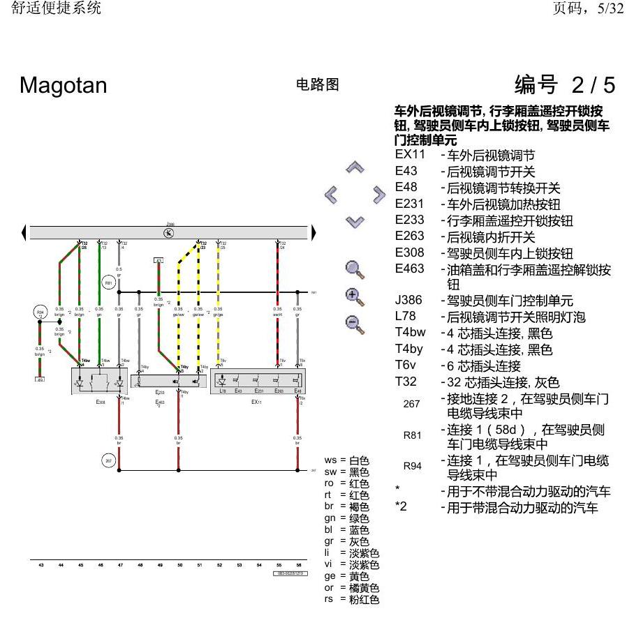 一汽大众2020 迈腾B8 电路图 舒适便捷系统 电路图